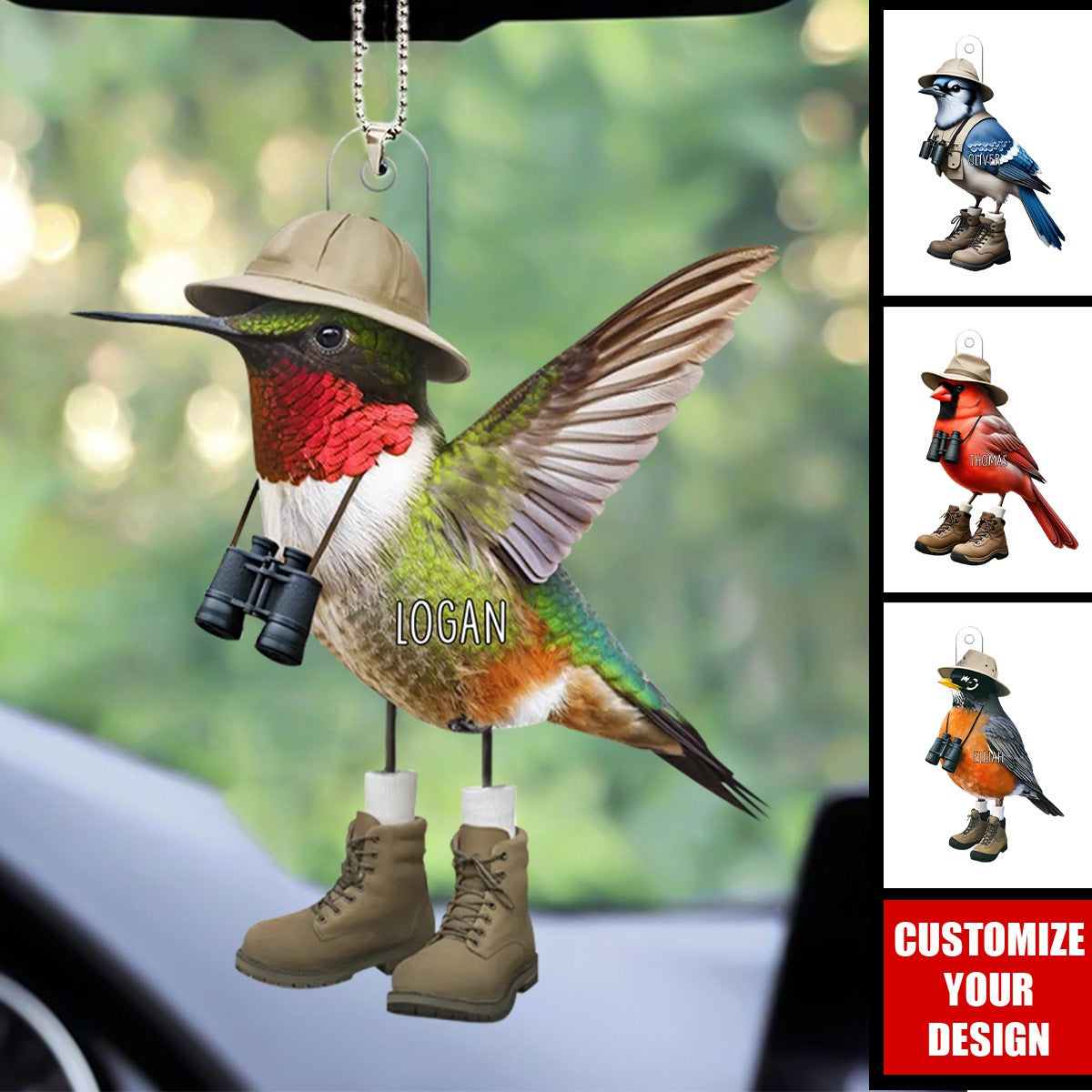 Funny Bird Watcher Personalized Acrylic Ornament, Gift for Bird Lover