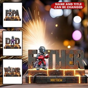 Gift For Welder Man - Personalized Custom Shaped Acrylic Plaque