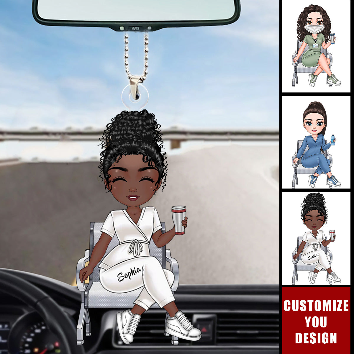 Custom Cartoon Gift For Medical Staff - Personalized Acrylic Ornament