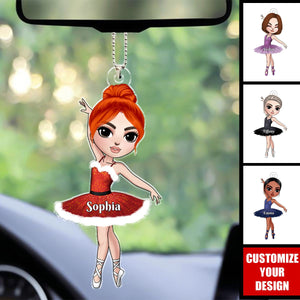 Ballet Girl - Personalized Acrylic Car Ornament, Gift For Ballerina