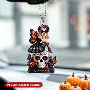Sugar Skull Girl - Personalized Ornament - Halloween Decoration