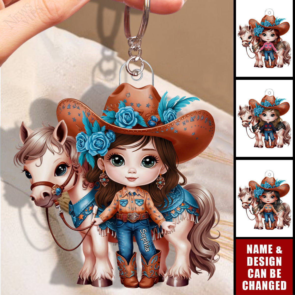 Equestrian Girl - Personalized Acrylic Keychain