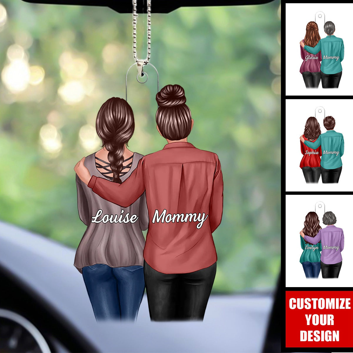 Mom And Daughter Standing Together - Personalized Acrylic Ornament