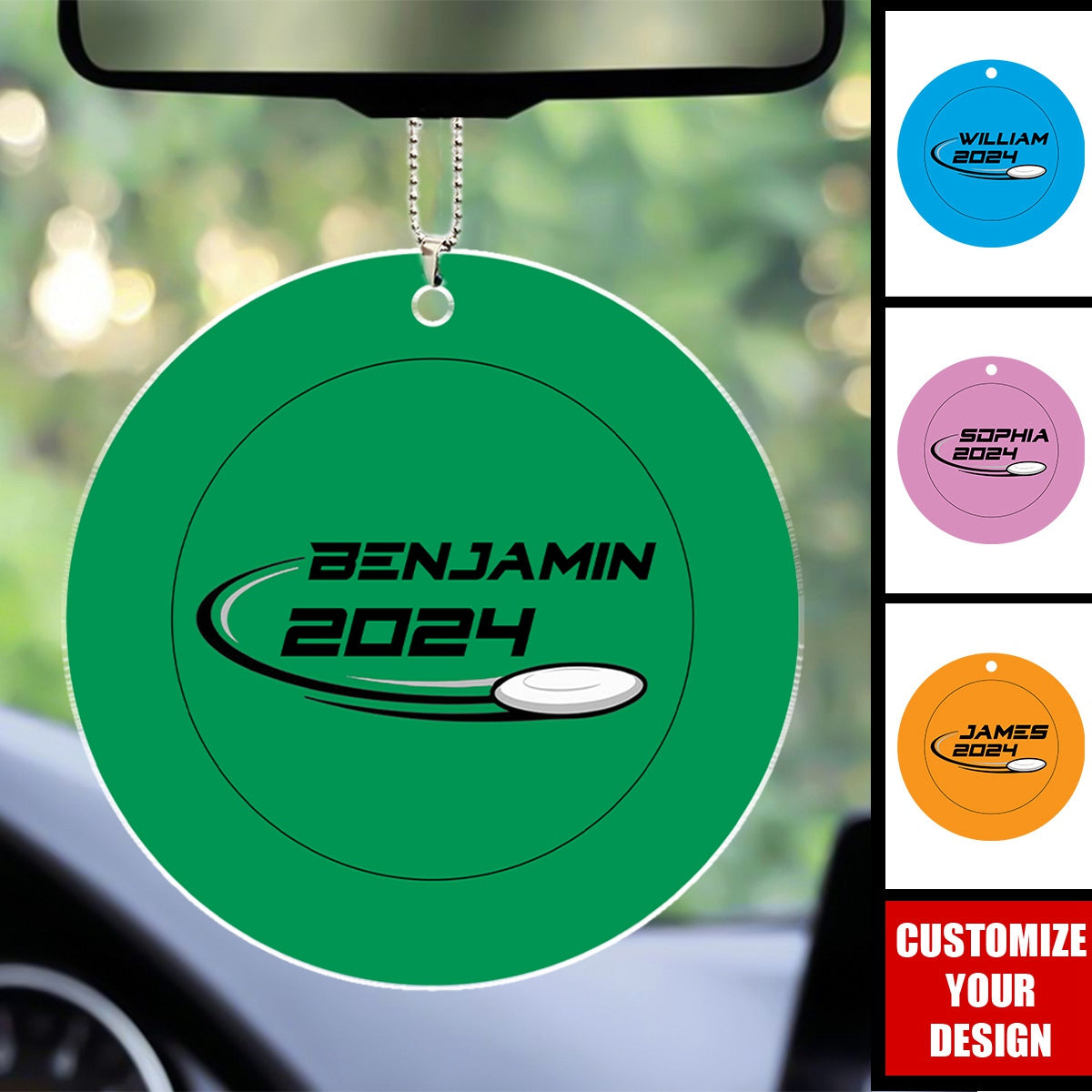 Ultimate Flying Discs - Personalized Acrylic Car Ornament, Gift For Ultimate Player
