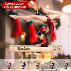 Female Gymnastics Personalized Christmas Ornament, Gift For Gymnastics Fans Coach
