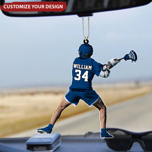 Personalized Lacrosse Player Car Ornament - Gift For Lacrosse Lover