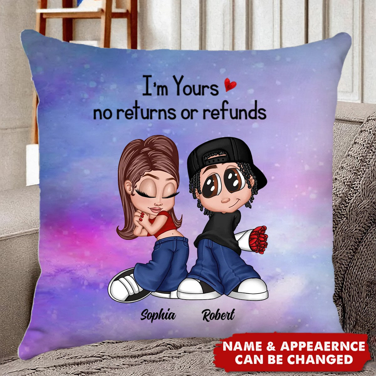 Y2K Couple - Together Since - Personalized Pillow, Gift For Him, For Her