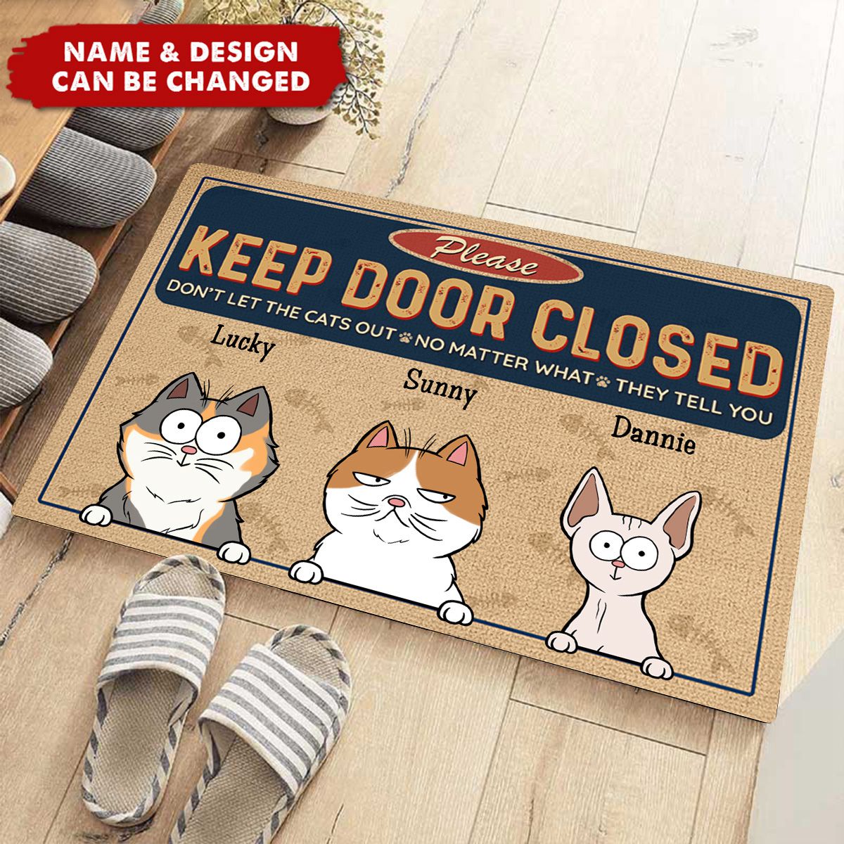 Keep Door Closed Cats Planning Escape - Dog & Cat Personalized Doormat - Gift For Pet Owners, Pet Lovers