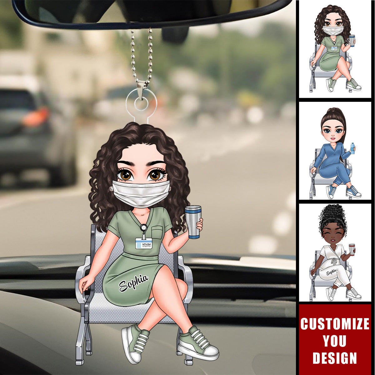 Custom Cartoon Gift For Medical Staff - Personalized Acrylic Ornament