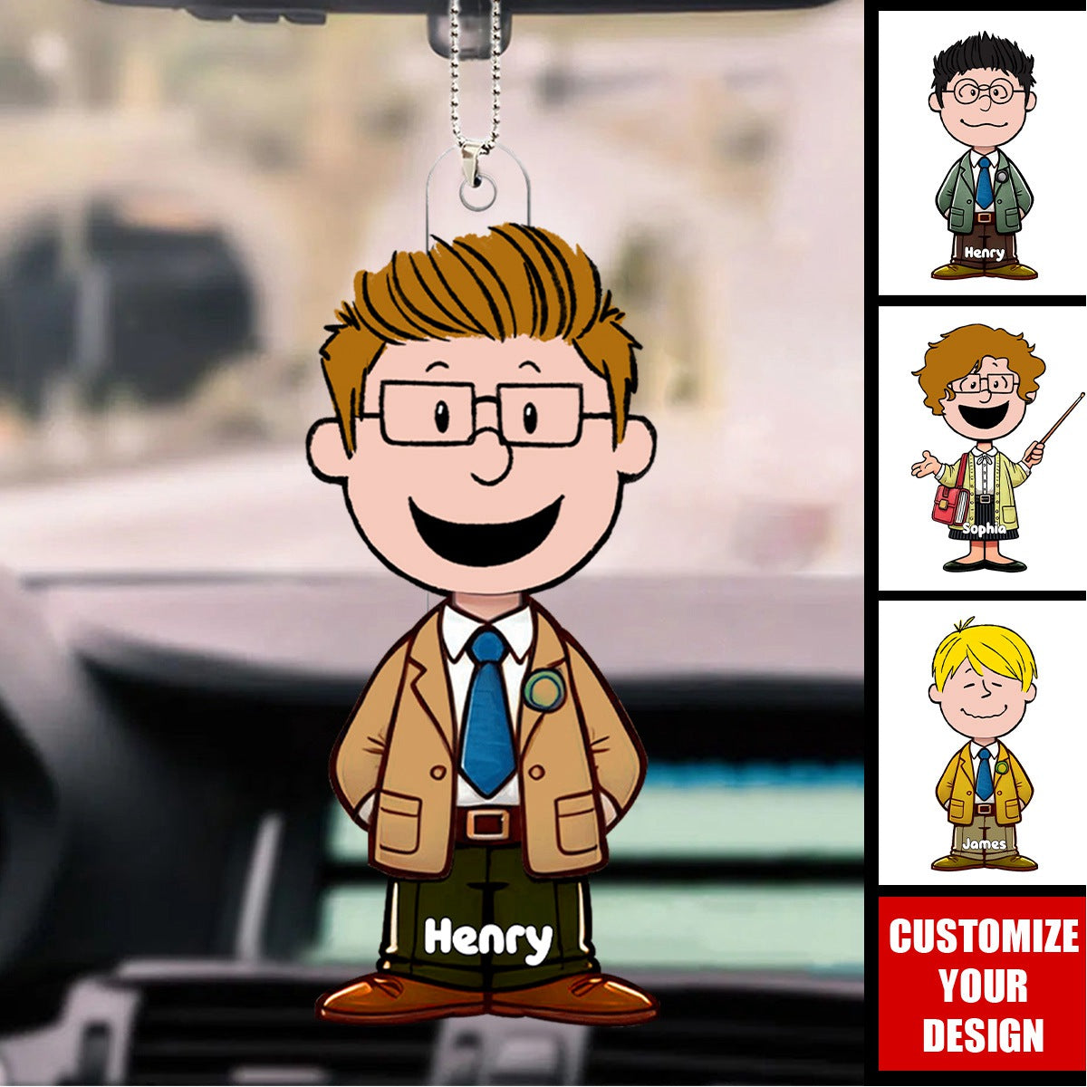 Teacher Life - Personalized Acrylic Car Ornament, Gift For Teachers