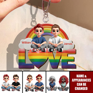 I Love You - Personalized LGBT Support Keychain