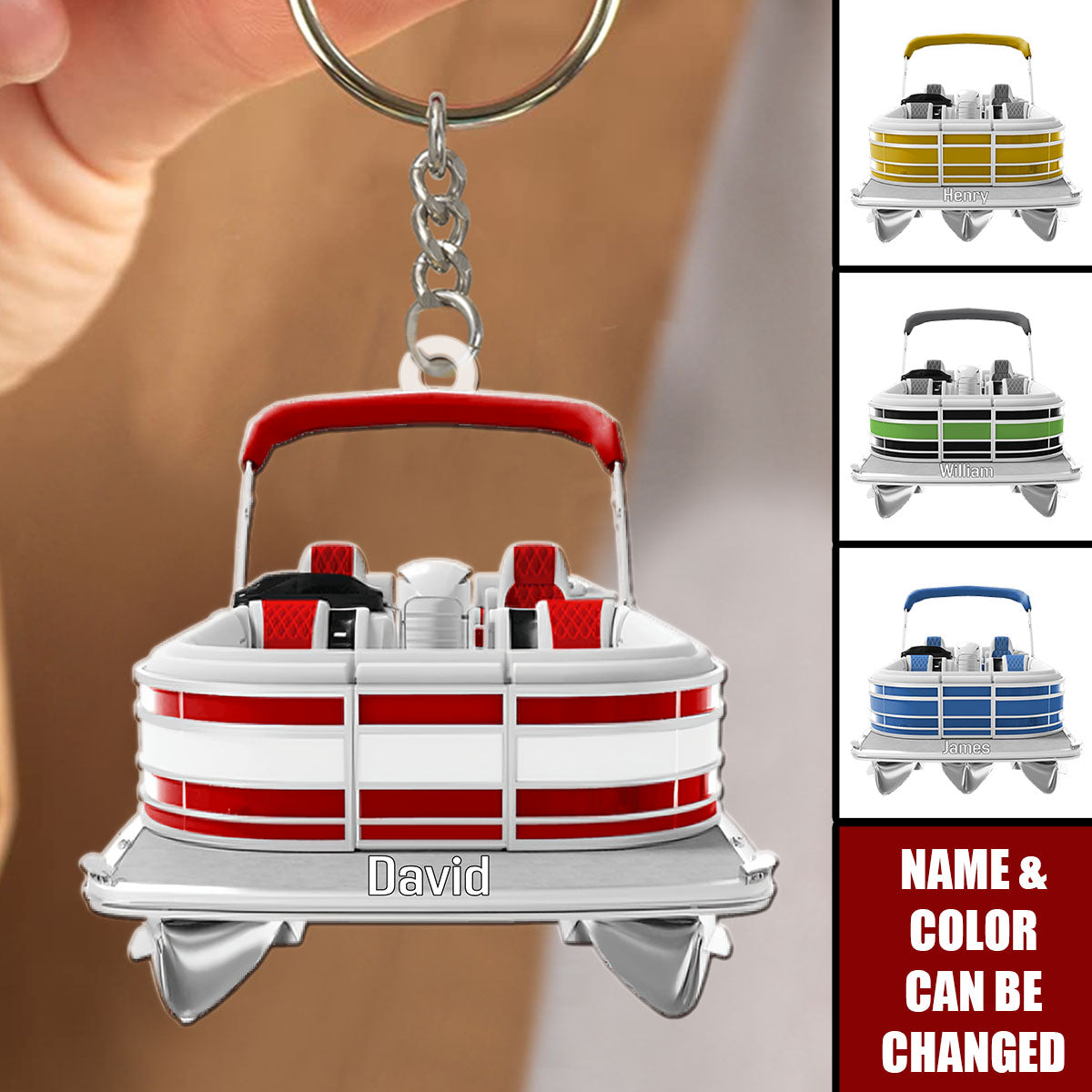 Personalized Gift For Pontoon Lover Keychain