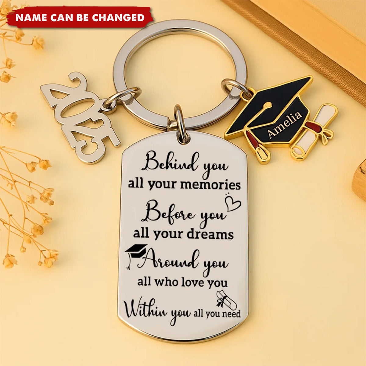 Family Personalized Custom Graduation Keychain - Graduation Gift For Family Members, Brothers, Sisters