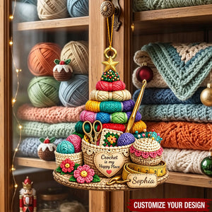 Personalized Acrylic Ornament - Crochet Is My Happy Place