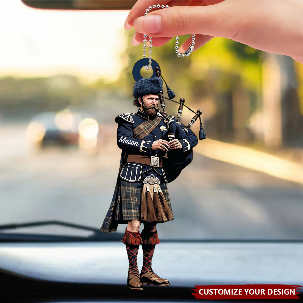 Custom Name Piper In A Kilt - Personalized Acrylic Ornament