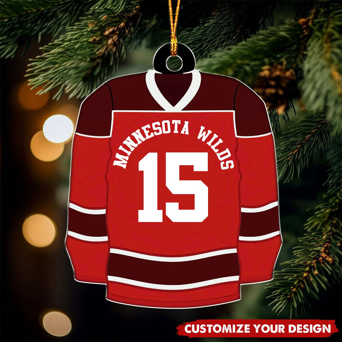 Ice Hockey Jersey - Personalized Acrylic Christmas Ornament, Gift For Hockey Lover