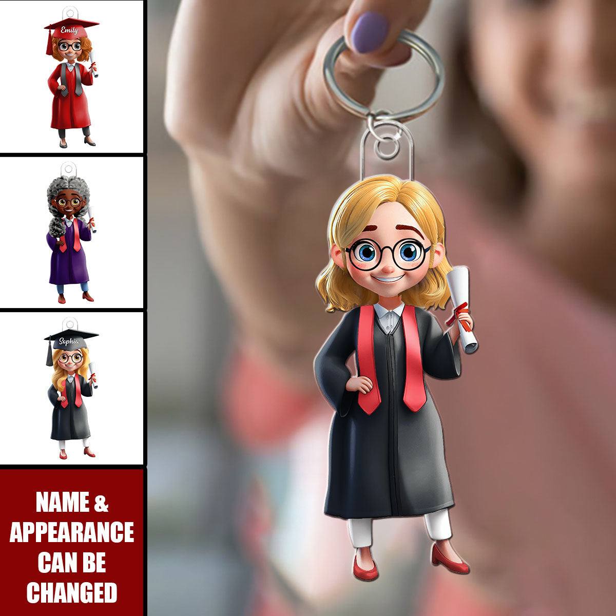Graduation Girls - Personalized Acrylic Keychain - Graduation Gift For She