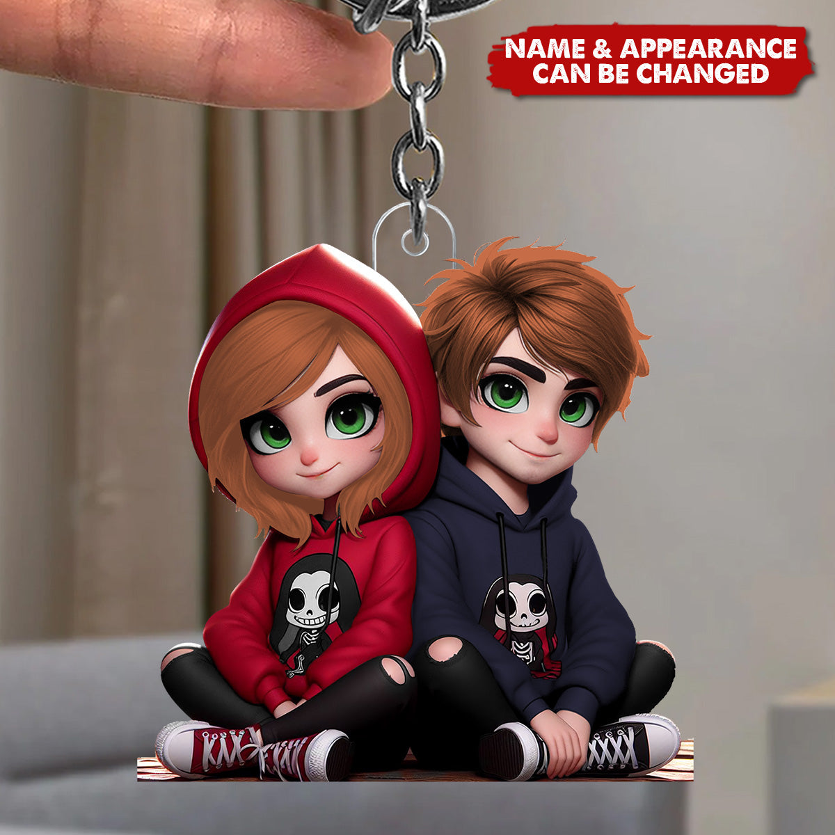 Cute Couple Dolls - Valentine's Day Gift - Personalized Acrylic Keychain