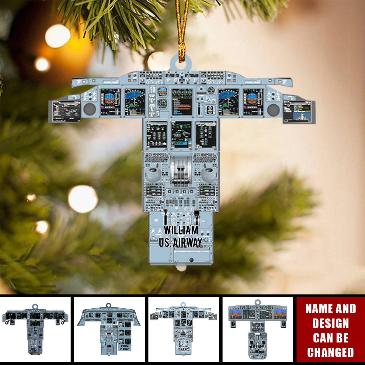 Personalized Plane Dashboard Ornament - Gift For Airplane Lovers