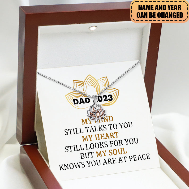 Personalized Lotus Flower Ashes Pendant Necklace - My Mind Still Talks To You
