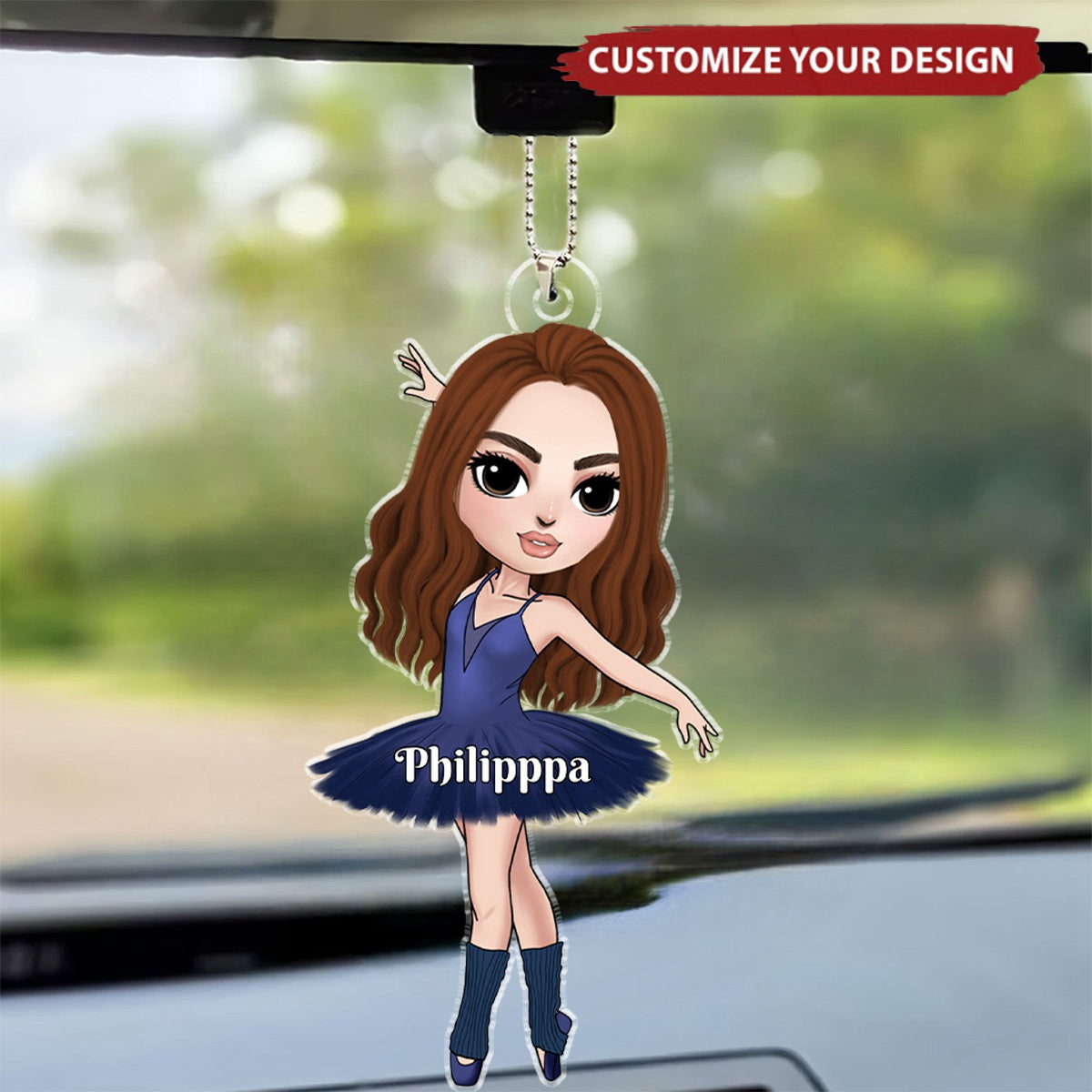 Ballet Girl - Personalized Acrylic Car Ornament, Gift For Ballerina