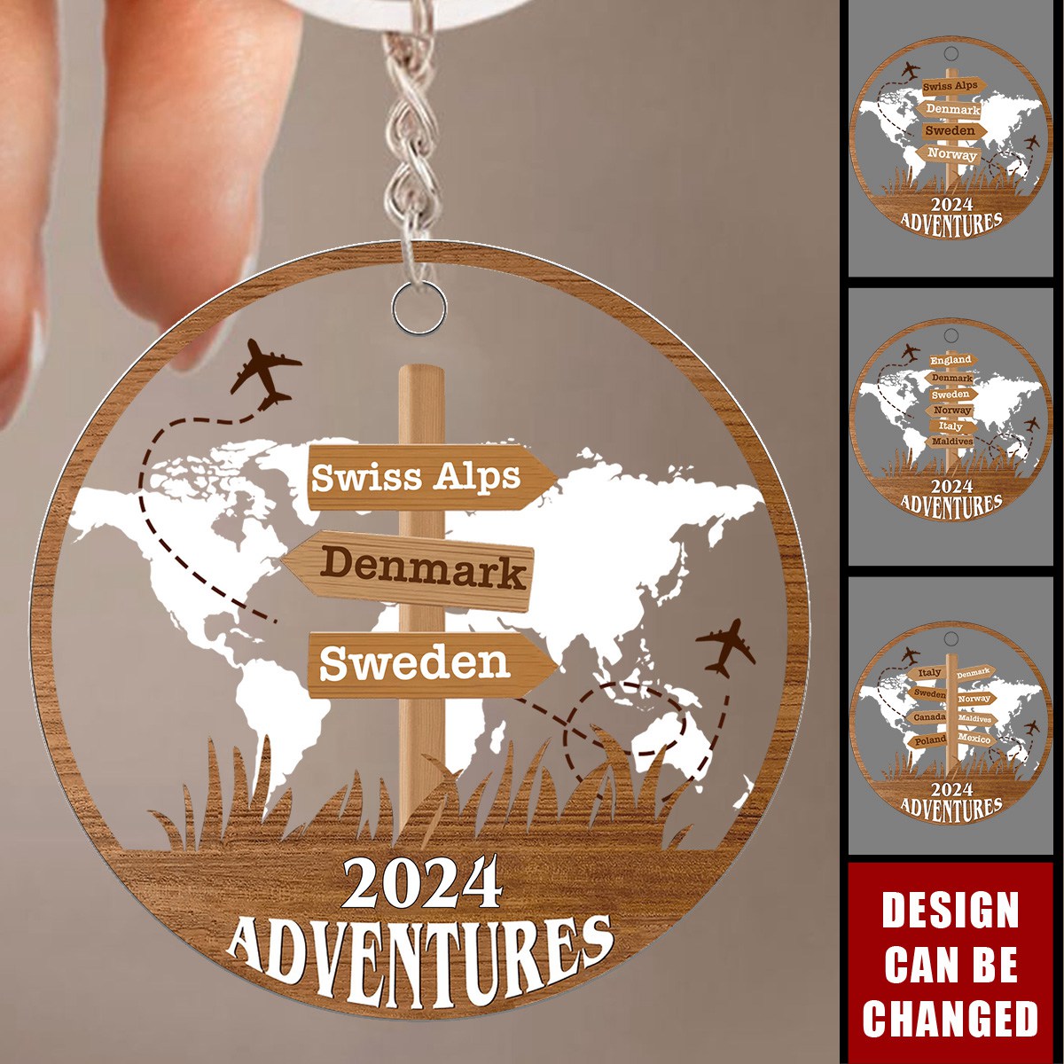 Personalized Travel Adventure Keychain - Gift for Travelers