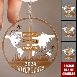 Personalized Travel Adventure Keychain - Gift for Travelers