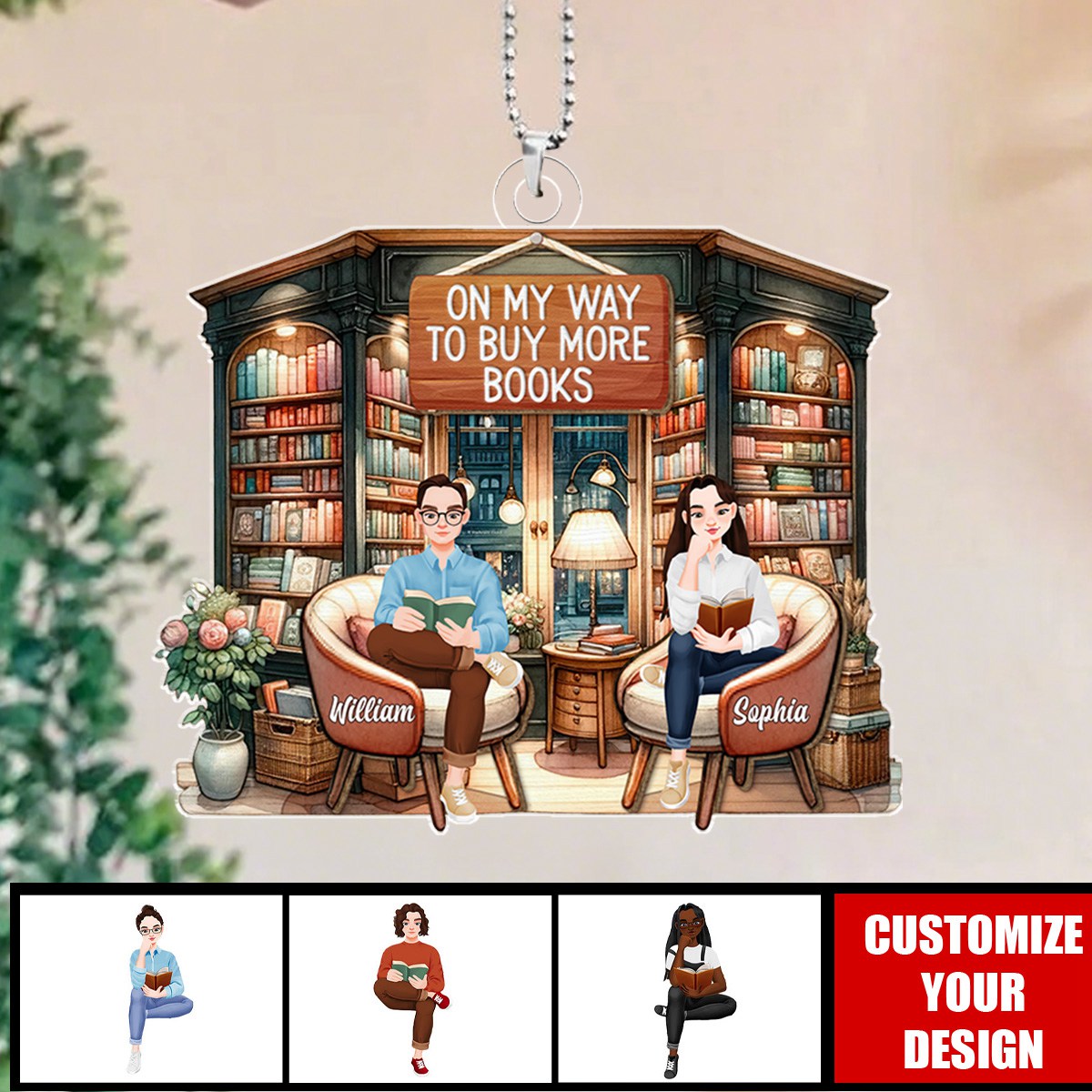 Gifts For Book Lover On My Way To Buy More Books Personalized Acrylic Keychain