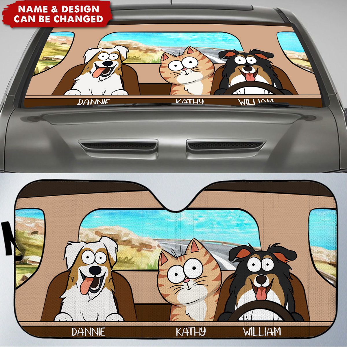 Dogs & Cats - Personalized Car Sun Shade