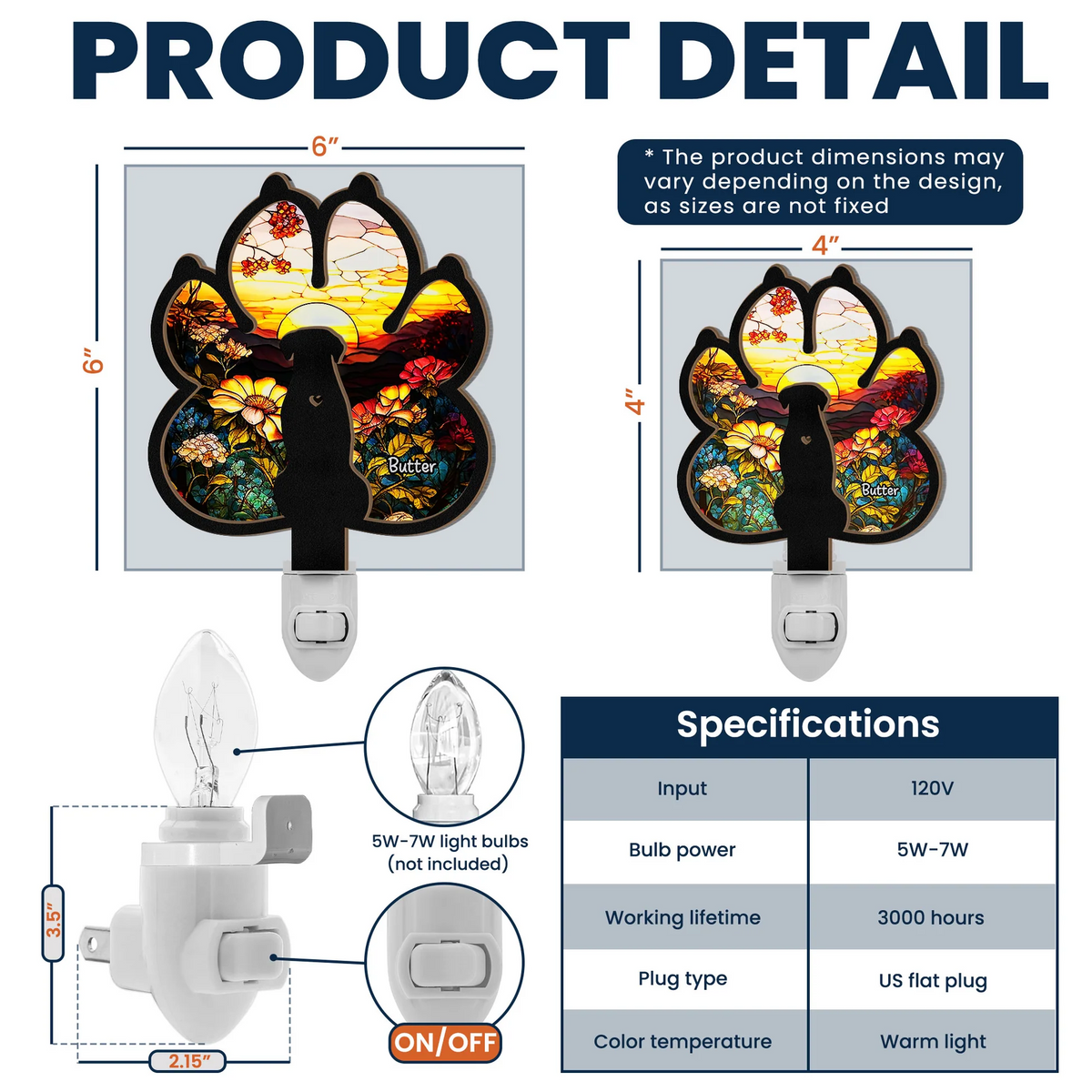 Dog Loss - Personalized Wood And Acrylic Night Light