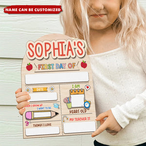 Personalized First And Last Day Wooden School Sign, Back to School Gift