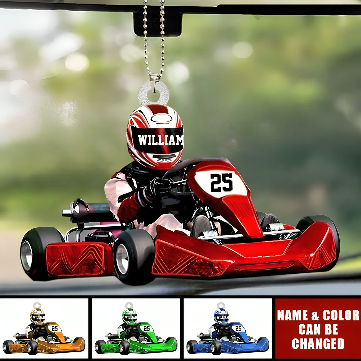 Personalized Race Car Ornament, Custom Name Car Ornament, Gift For Race Car Lovers