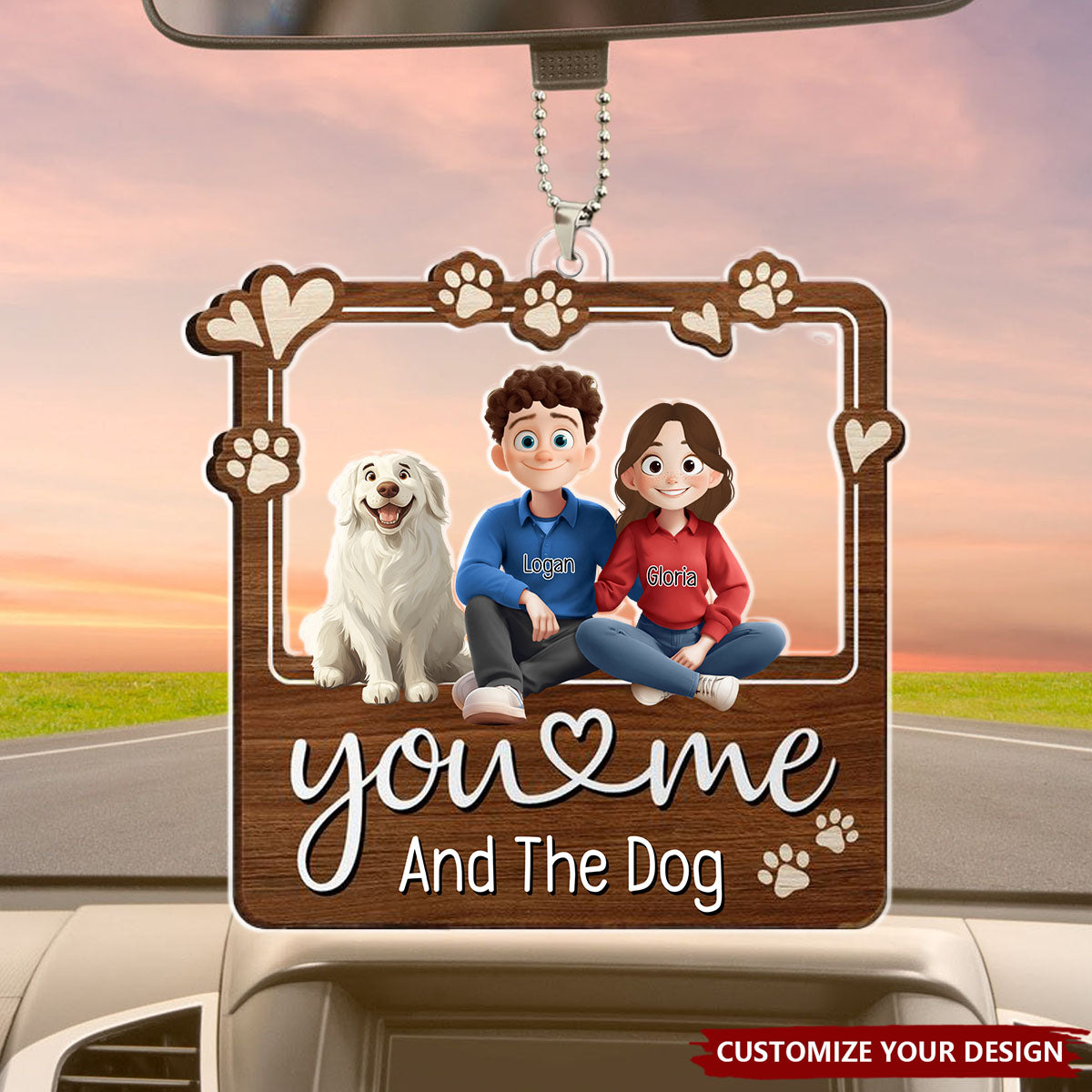 You & Me And The Dogs - Personalized Acrylic Ornament