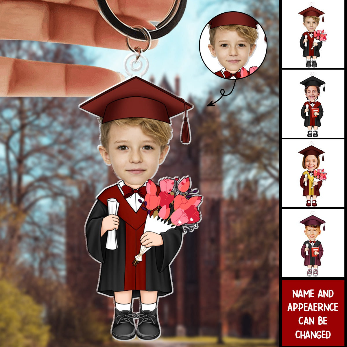 Graduation Gift For Kids - Personalized Photo Keychain