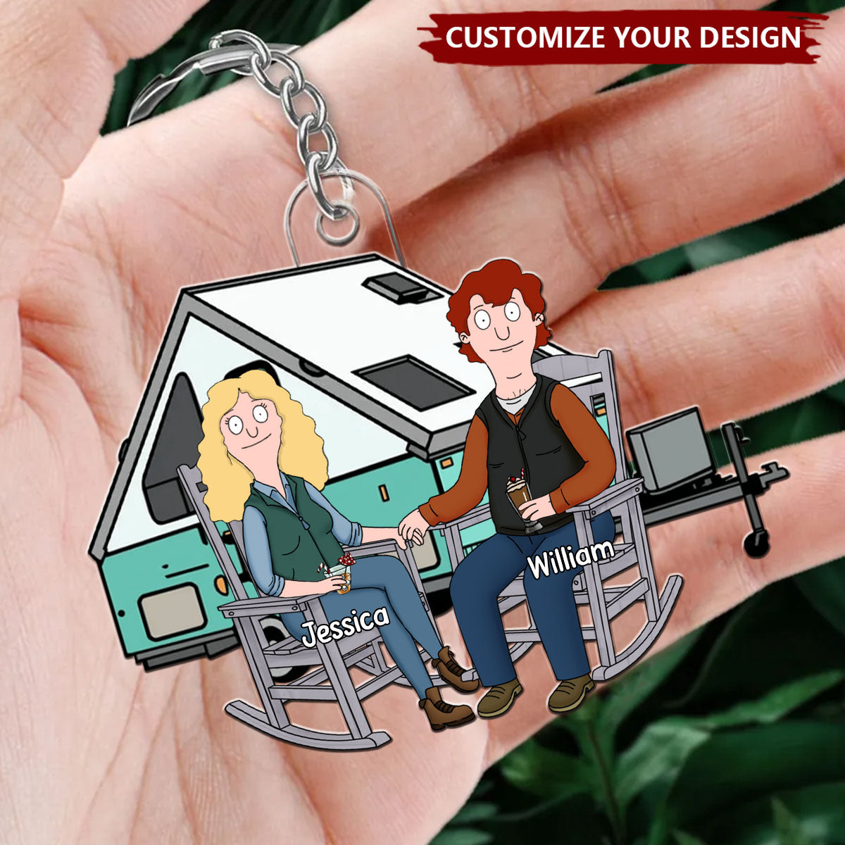Camping Couple Together - Personalized Acrylic Keychain
