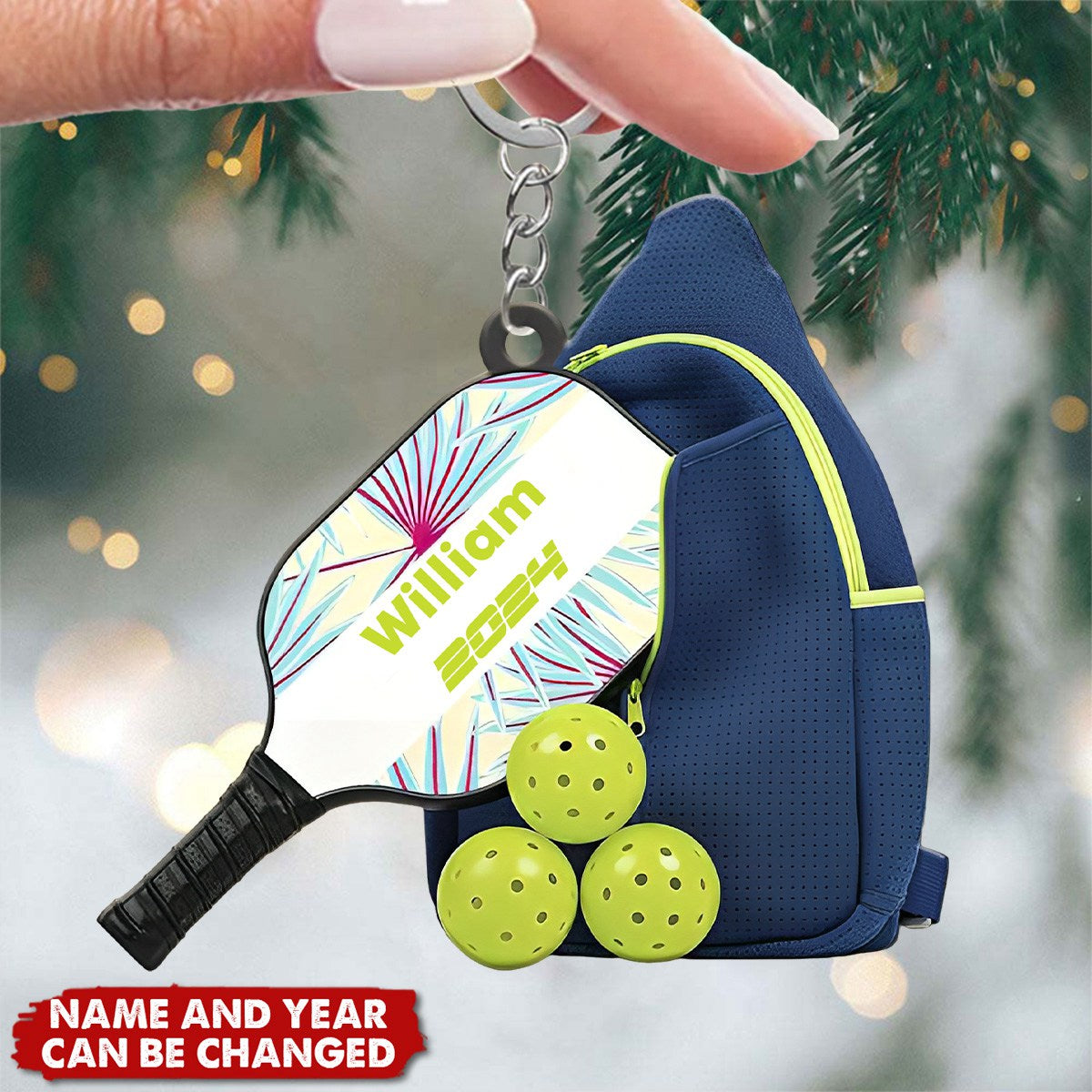 Personalized Pickleball Keychain -Gift for Pickleball Lovers