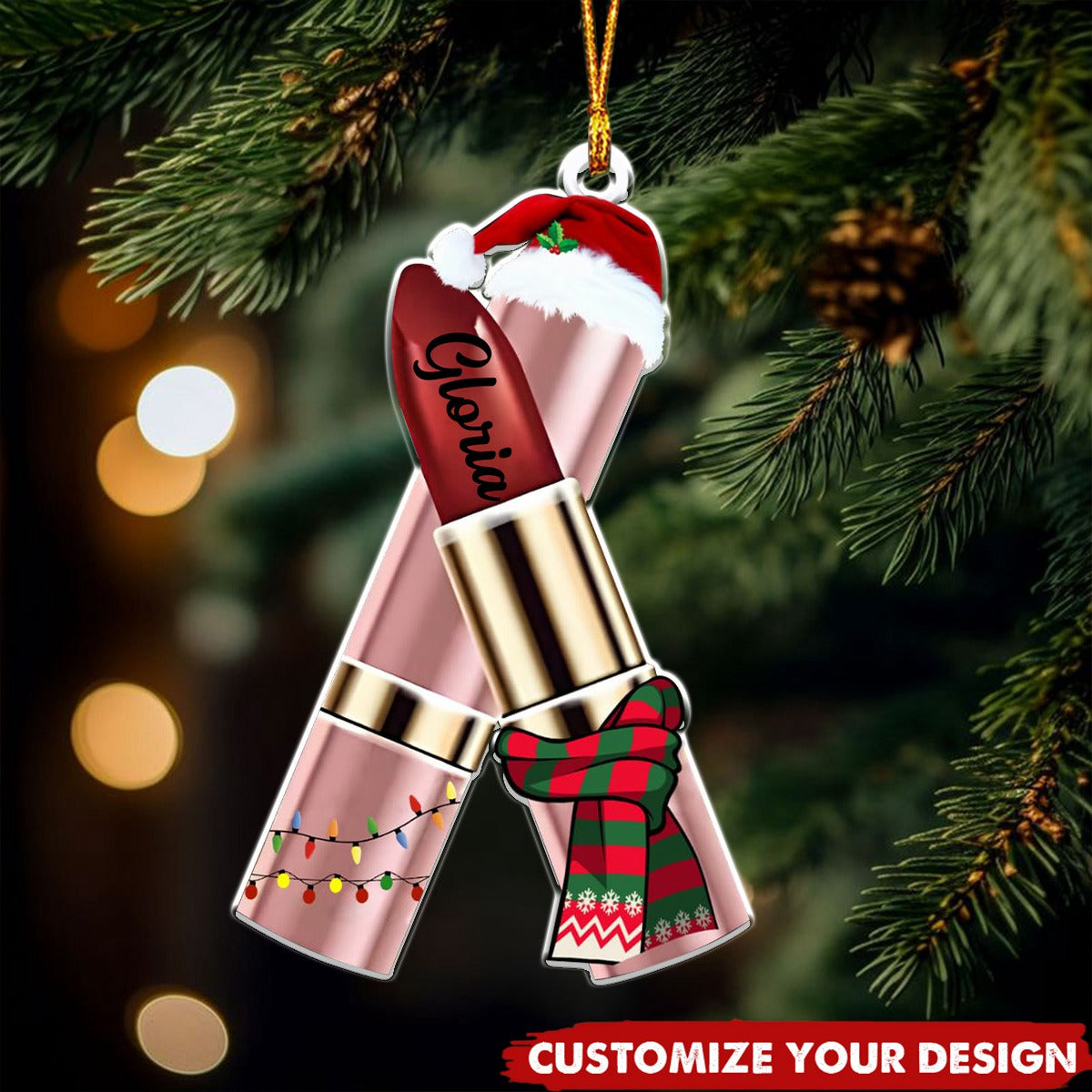 Makeup Tools - Personalized Acrylic Christmas Ornament, Gift for Makeup Artist
