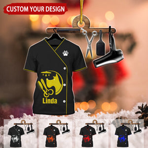 Pet Groomer Uniform Personalized Christmas Ornament, Gift For Pet Groomer