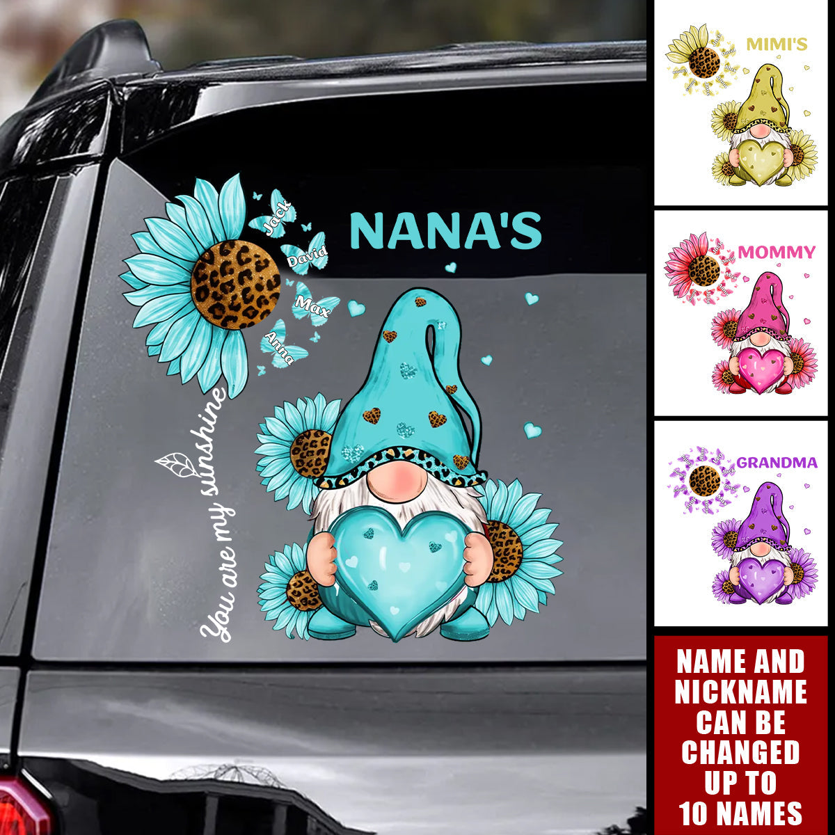 Leopard Grandma Mom Butterfly Kids - Personalized Decal, Gift For Grandma/ Mom, Leopard Grandma Decal