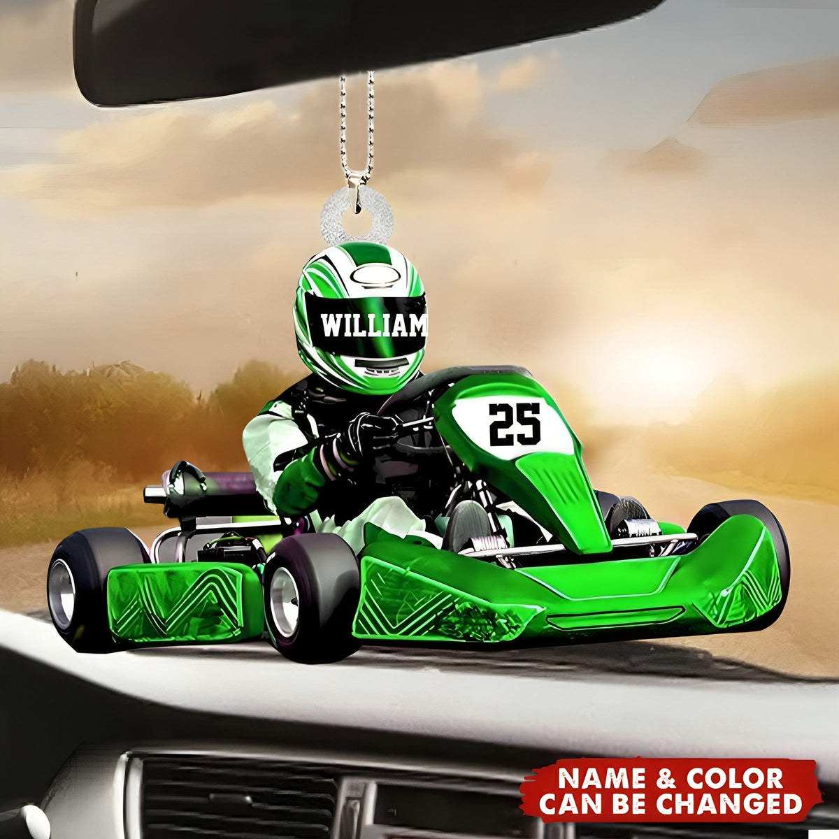 Personalized Race Car Ornament, Custom Name Car Ornament, Gift For Race Car Lovers