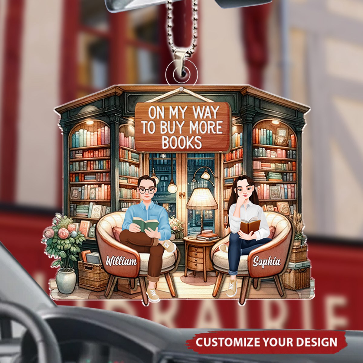 Gifts For Book Lover On My Way To Buy More Books Personalized Acrylic Ornament