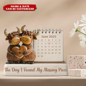 The Day I Found My Missing Piece - Personalized Couple Custom Shaped Acrylic Plaque