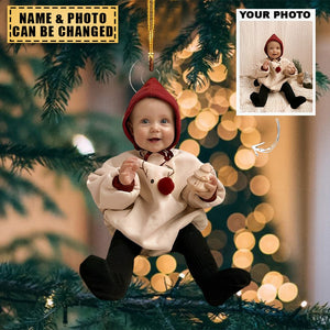 Customized Your Photo Ornament - Personalized Photo Mica Ornament - Christmas Gifts For Family