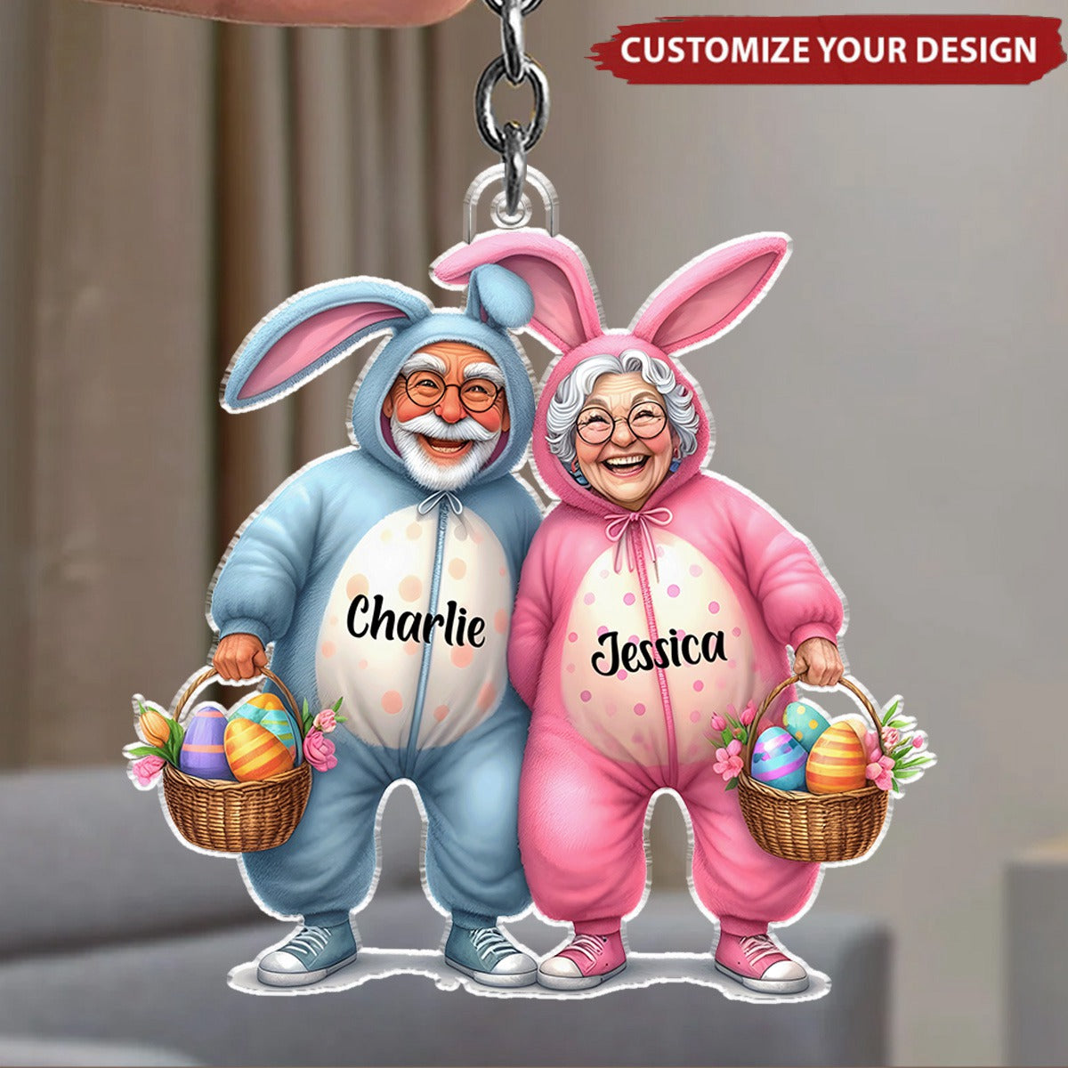 Funny Easter Couple - Personalized Acrylic Keychain