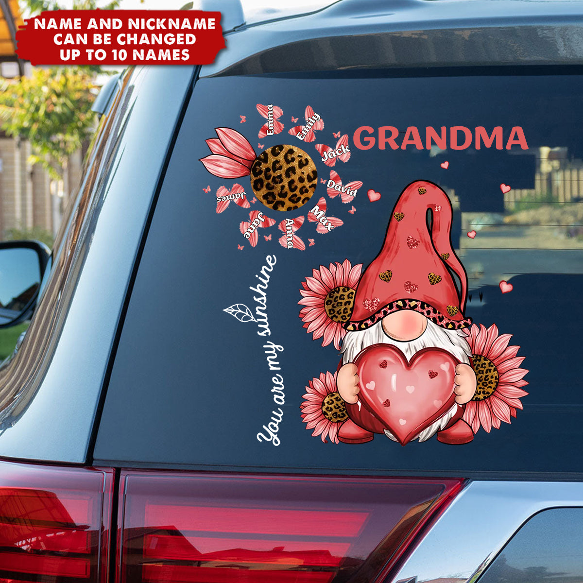Leopard Grandma Mom Butterfly Kids - Personalized Decal, Gift For Grandma/ Mom, Leopard Grandma Decal