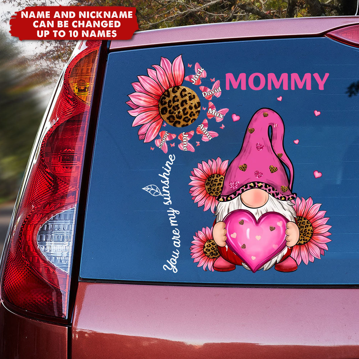 Leopard Grandma Mom Butterfly Kids - Personalized Decal, Gift For Grandma/ Mom, Leopard Grandma Decal