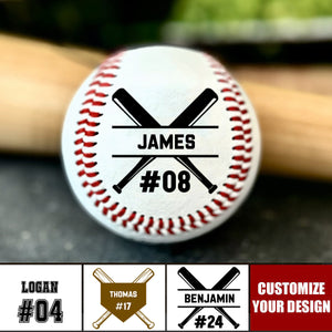 Custom Name & Number Personalized Baseball, Baseball Season Gift