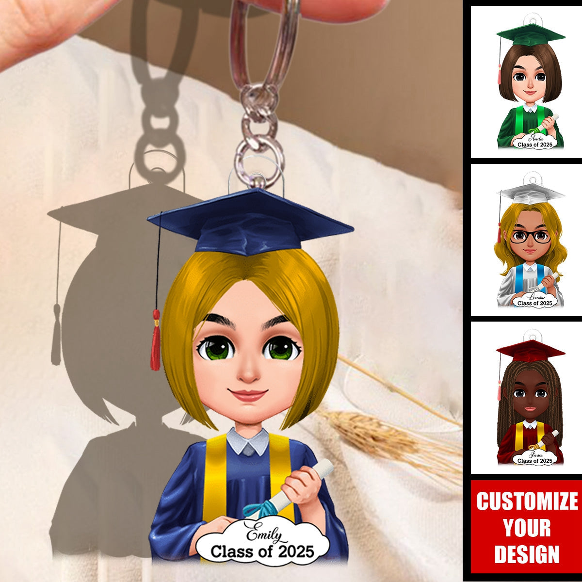 Graduation Cutie - Personalized Acrylic Keychain