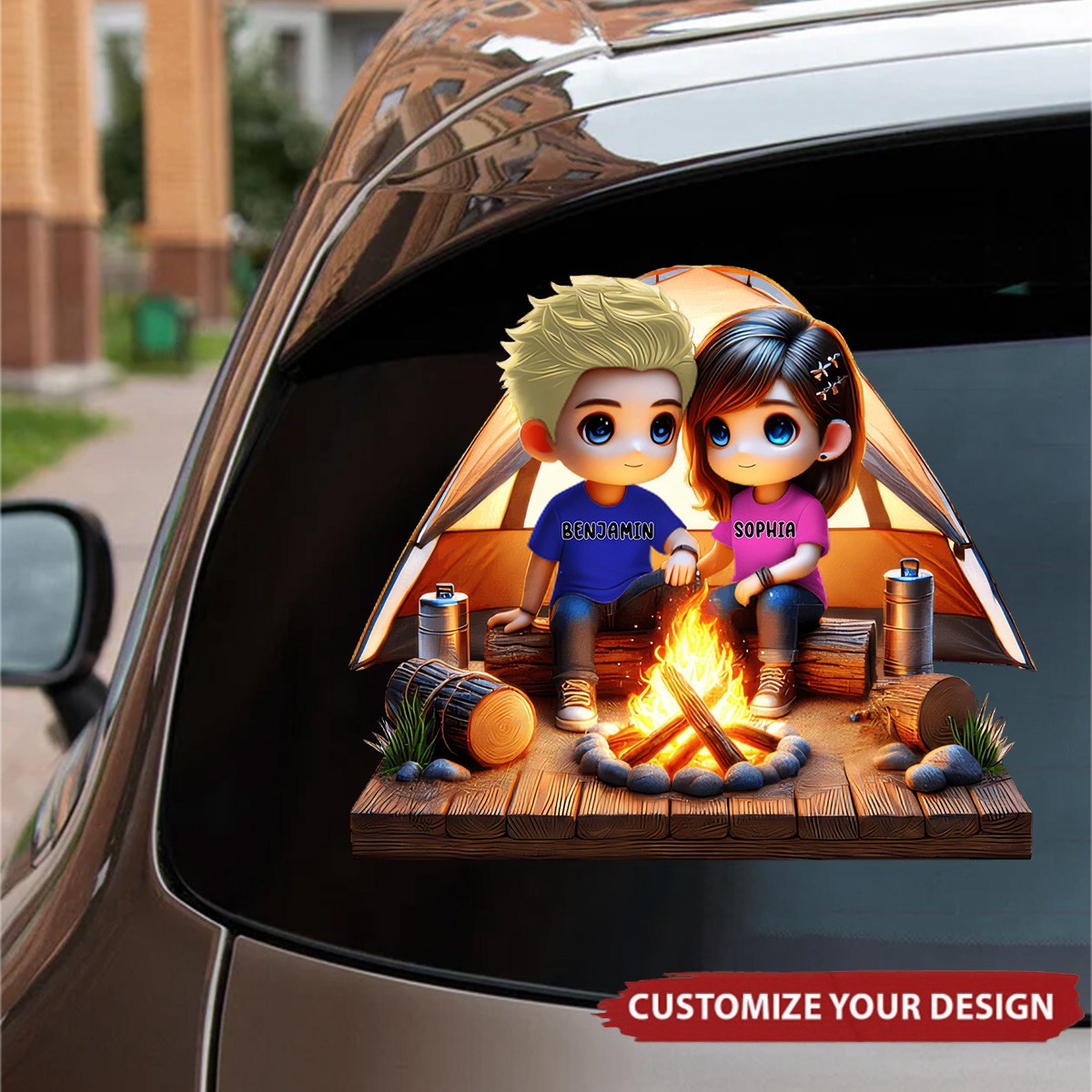 Camping Couple - Personalized Decor Decal, Valentine's Day Gift For Her, Gift For Him