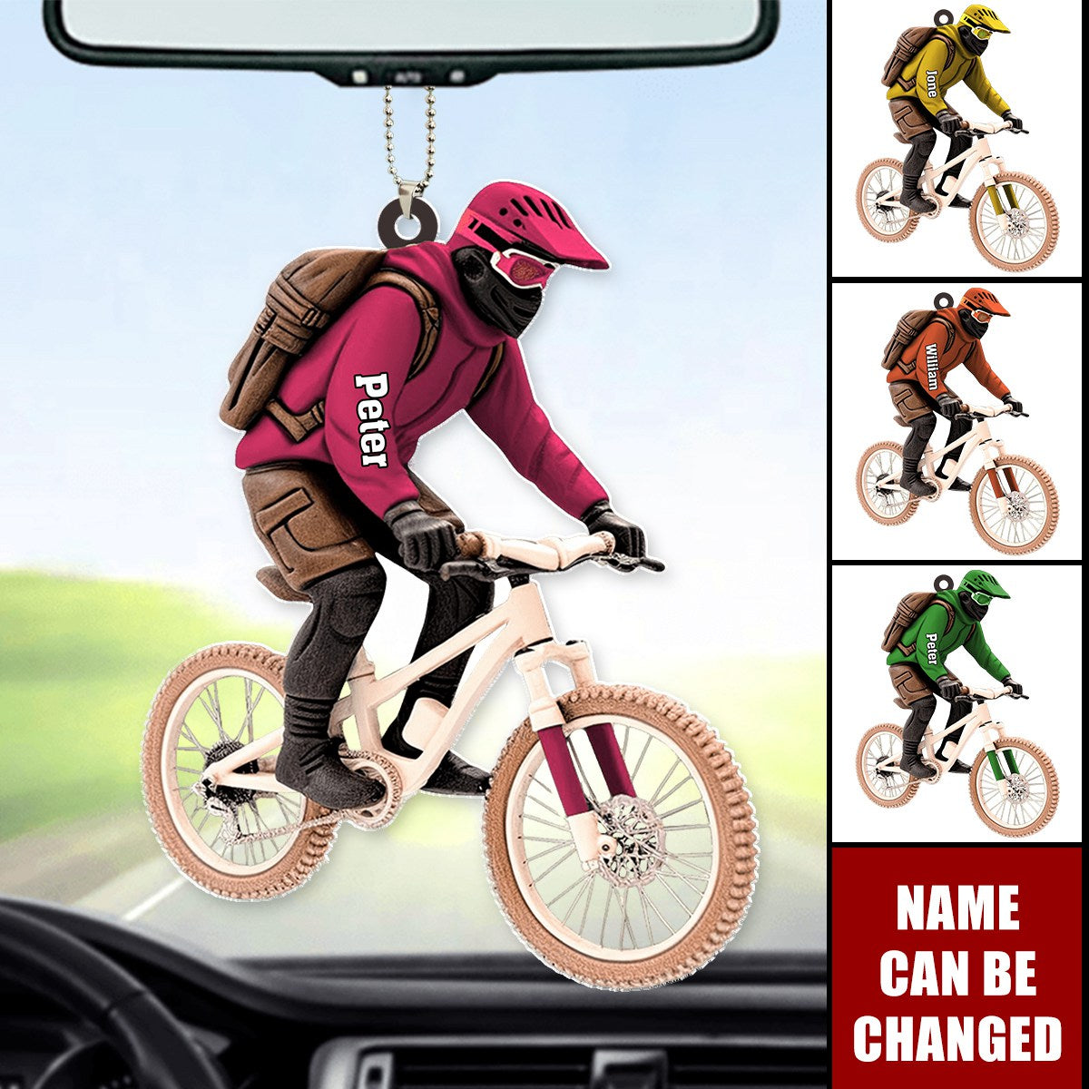 Personalized Racing Bicycle Shaped Acrylic Ornament